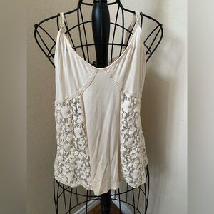 POL Cream Lace Tank top Size M
